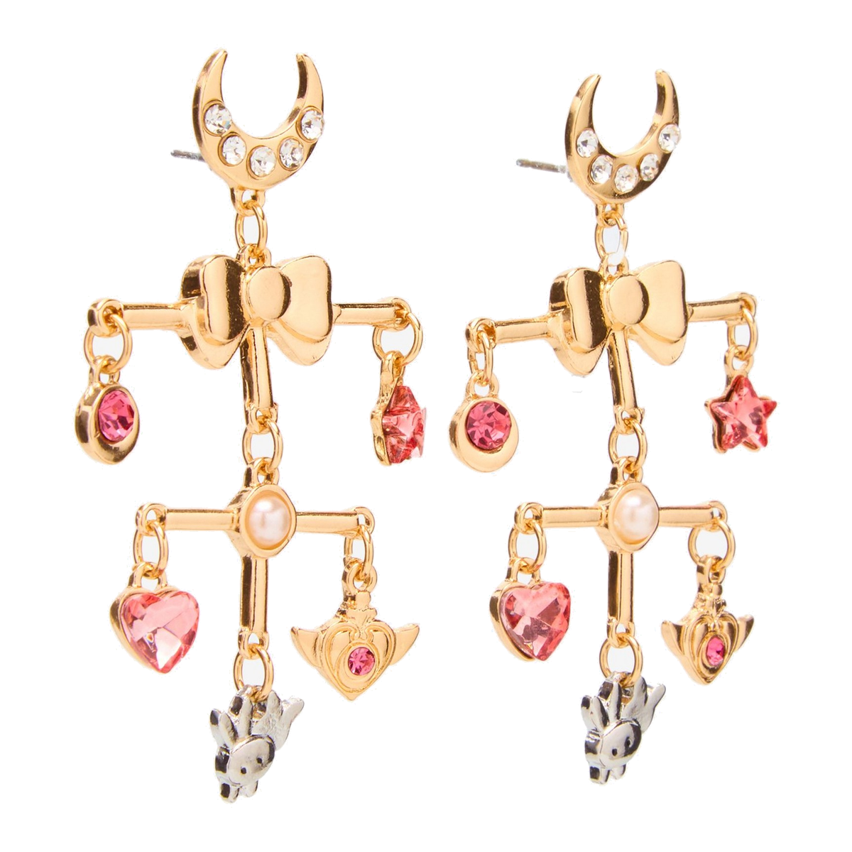 Aretes colgantes con charms de Sailor Moon — vista 2