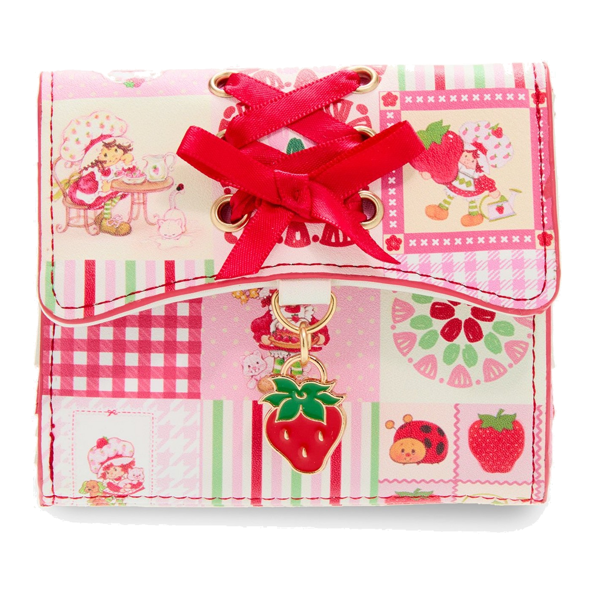Cartera Patchwork – Strawberry Shortcake – vista sobre lienzo blanco 1200 × 1200