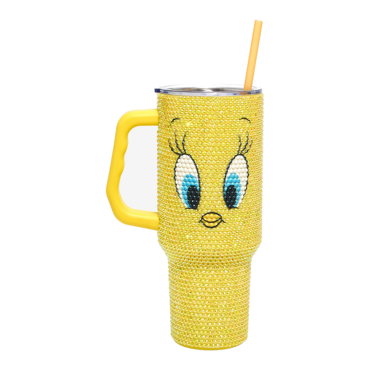 Vaso con pedrería, popote y asa Tweety – Looney Tunes — vista 1