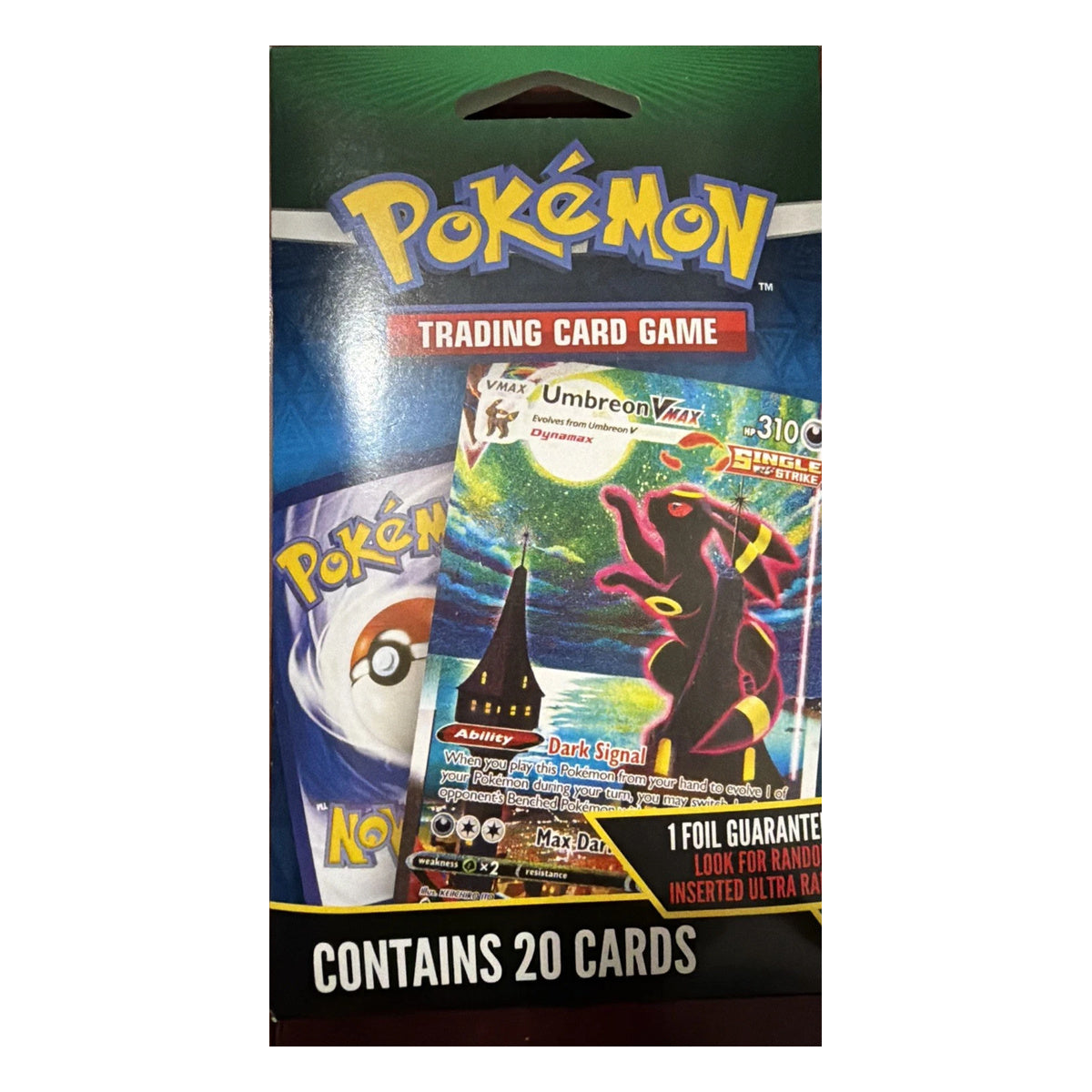 Paquete de 20 cartas Umbreon VMAX – Pokémon TCG