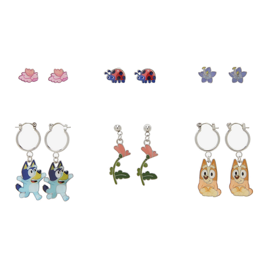 Set de aretes florales Bingo y Bluey – Bluey — vista 1