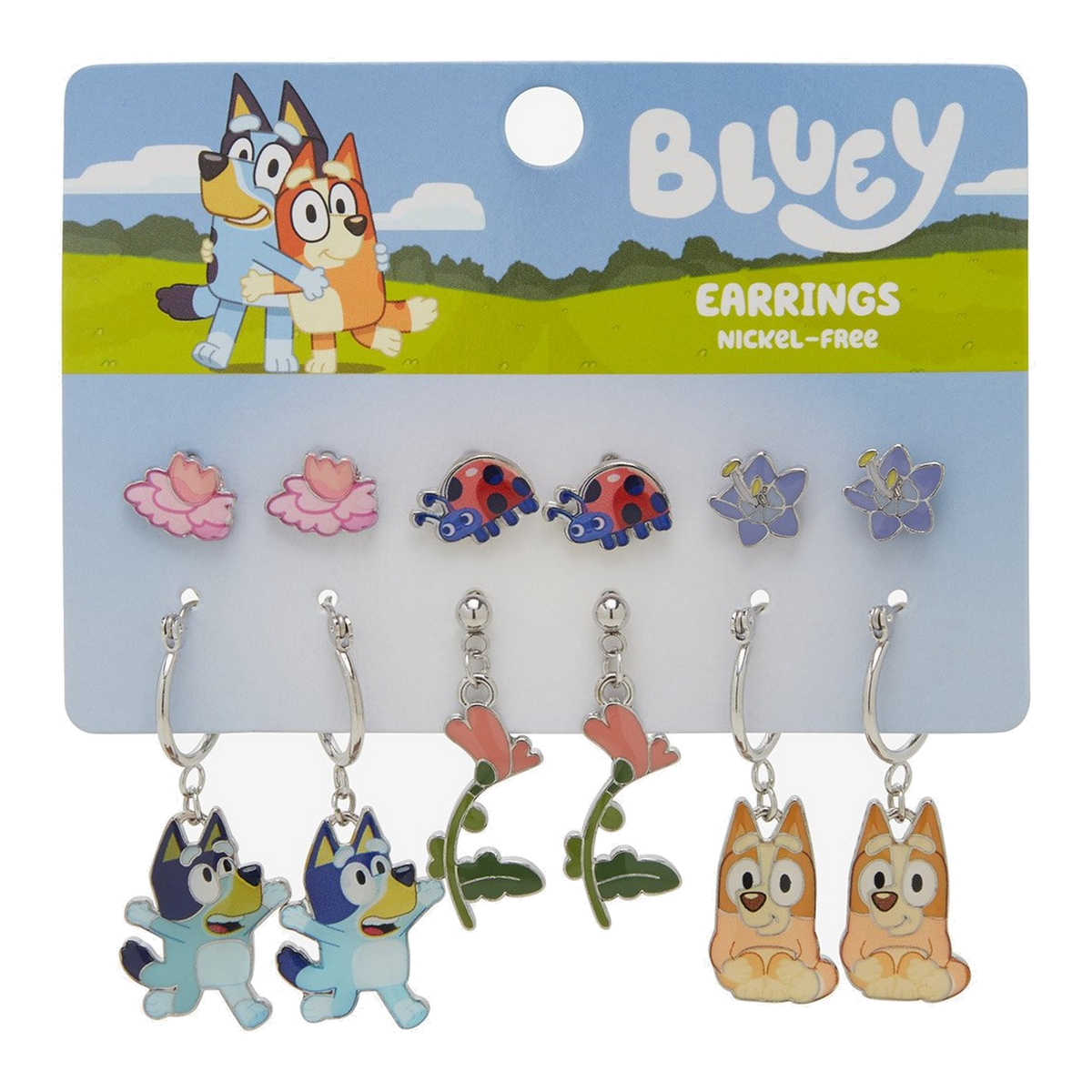 Set de aretes florales Bingo y Bluey – Bluey — vista 2