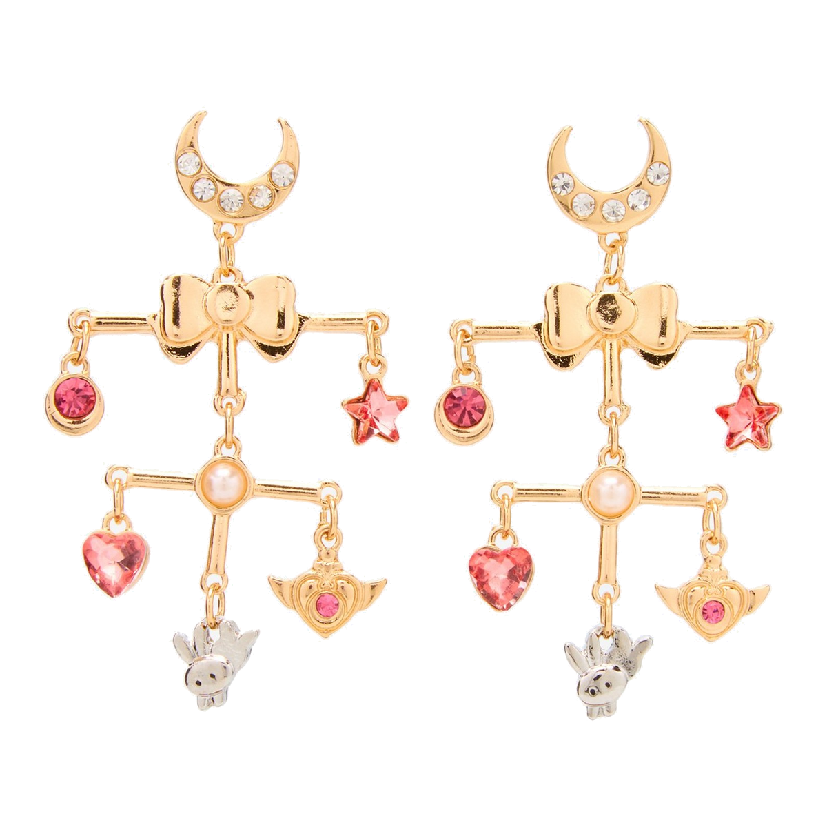 Aretes colgantes con charms de Sailor Moon — vista 1