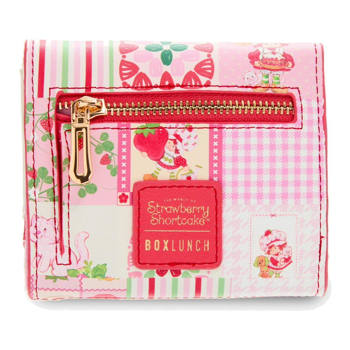 Cartera Patchwork – Strawberry Shortcake – vista sobre lienzo blanco 1200 × 1200
