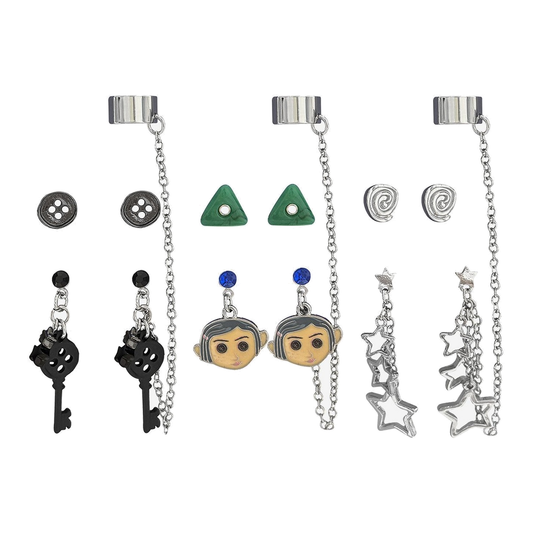 Set de aretes Button Doll con cuff – Coraline — vista 1