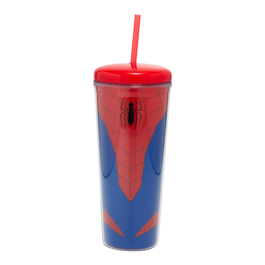 Vaso con tapa domo y popote Traje – Spider-Man