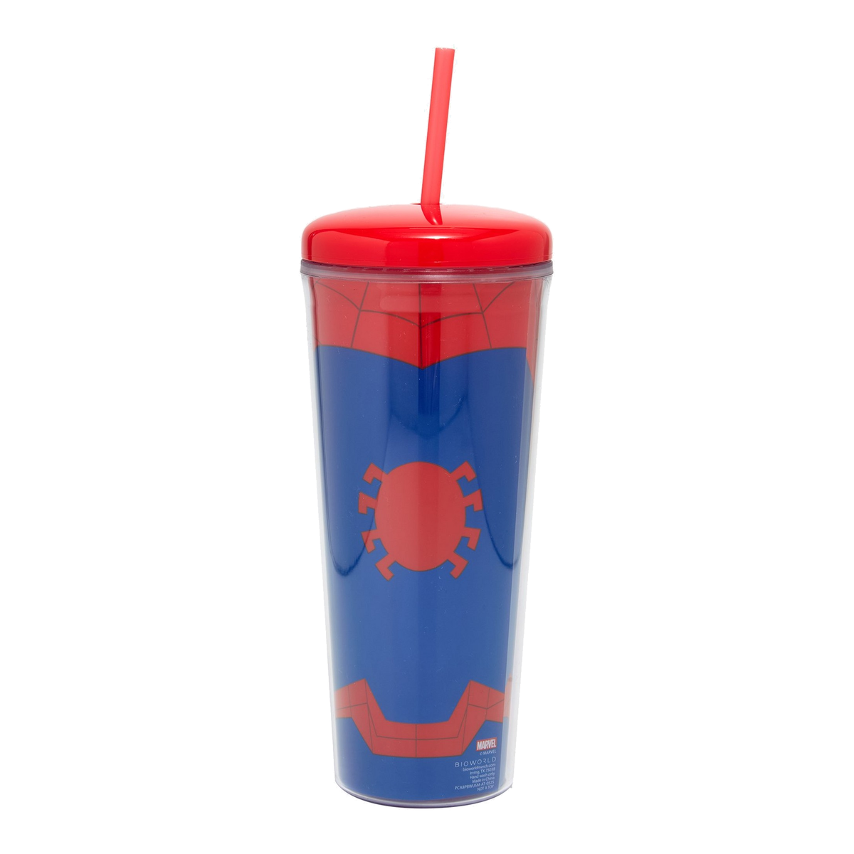 Vaso con tapa domo y popote Traje – Spider-Man