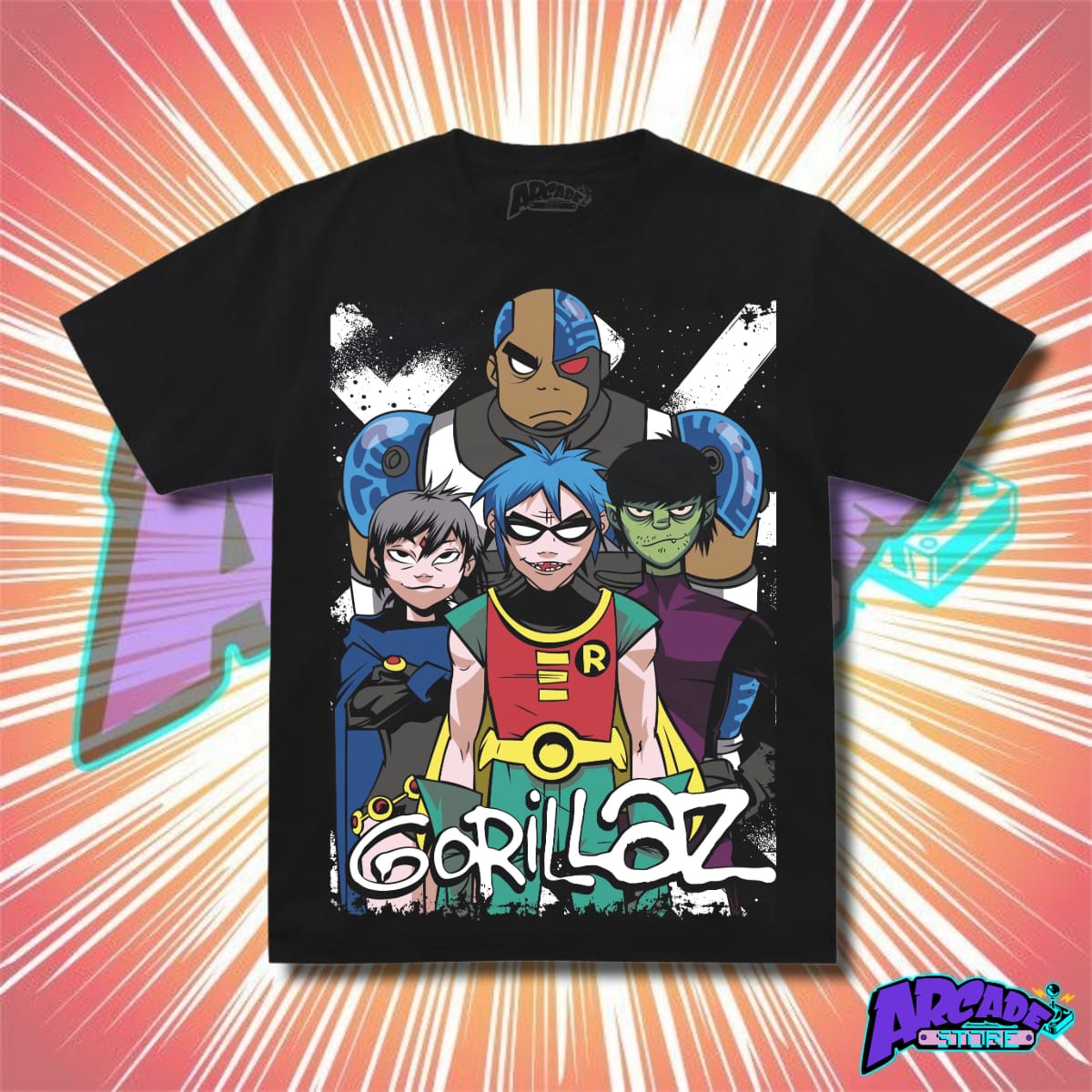 Playera Arcade Gorillaz Teen Titans