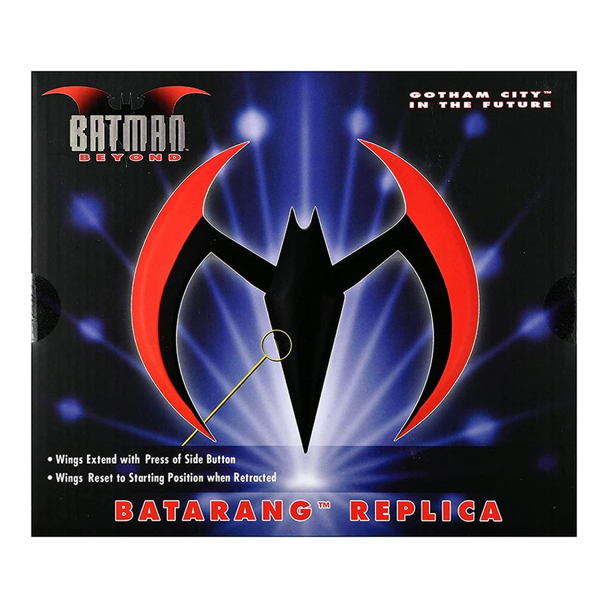 Réplica Batarang – Batman Beyond – empaque sobre lienzo blanco