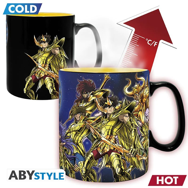 Taza Los Caballeros del Zodiaco (Cambia color)