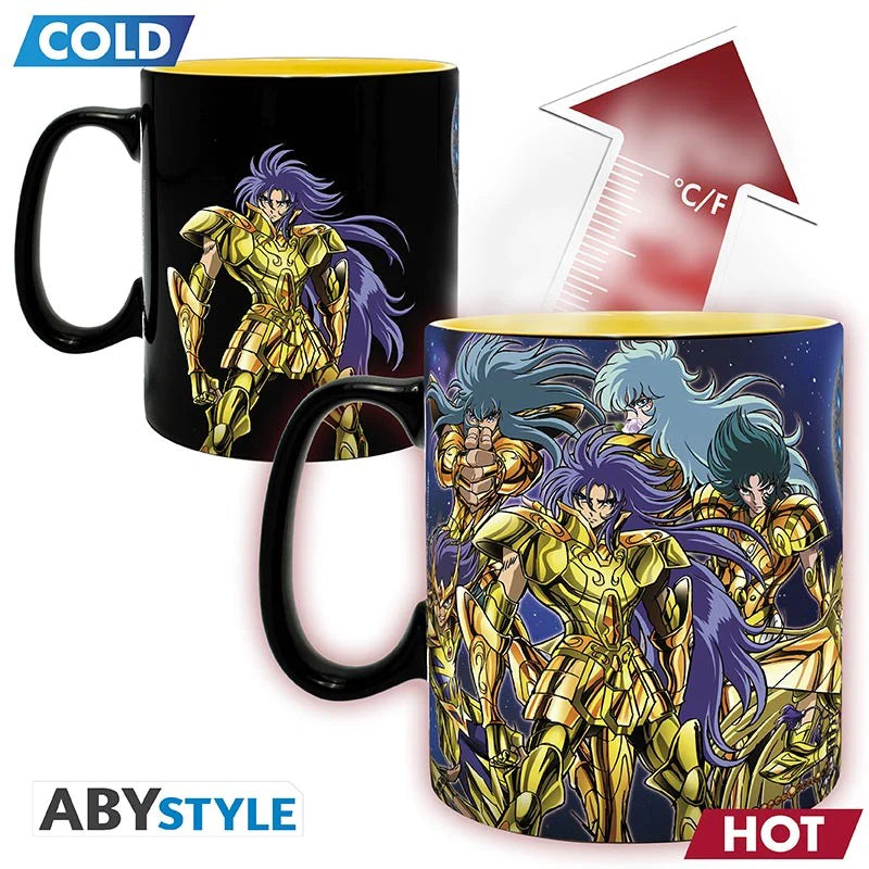 Taza Los Caballeros del Zodiaco (Cambia color)