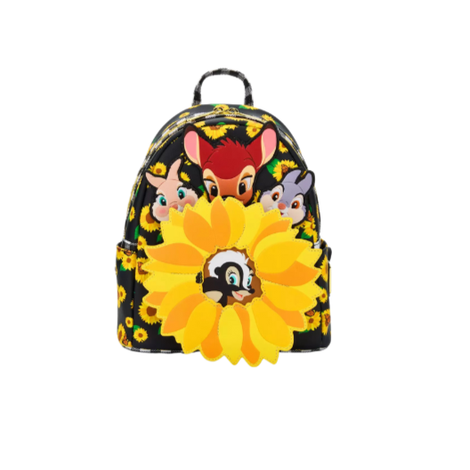 Mini mochila Loungefly Disney con personajes de Bambi y girasoles